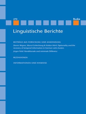 cover image of Linguistische Berichte Heft 270